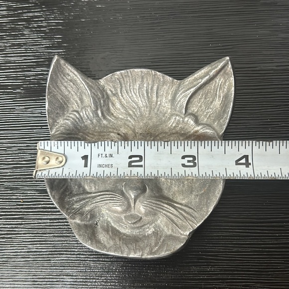 Vintage Pewter Cat Trinket Dish - Picture 2 of 6